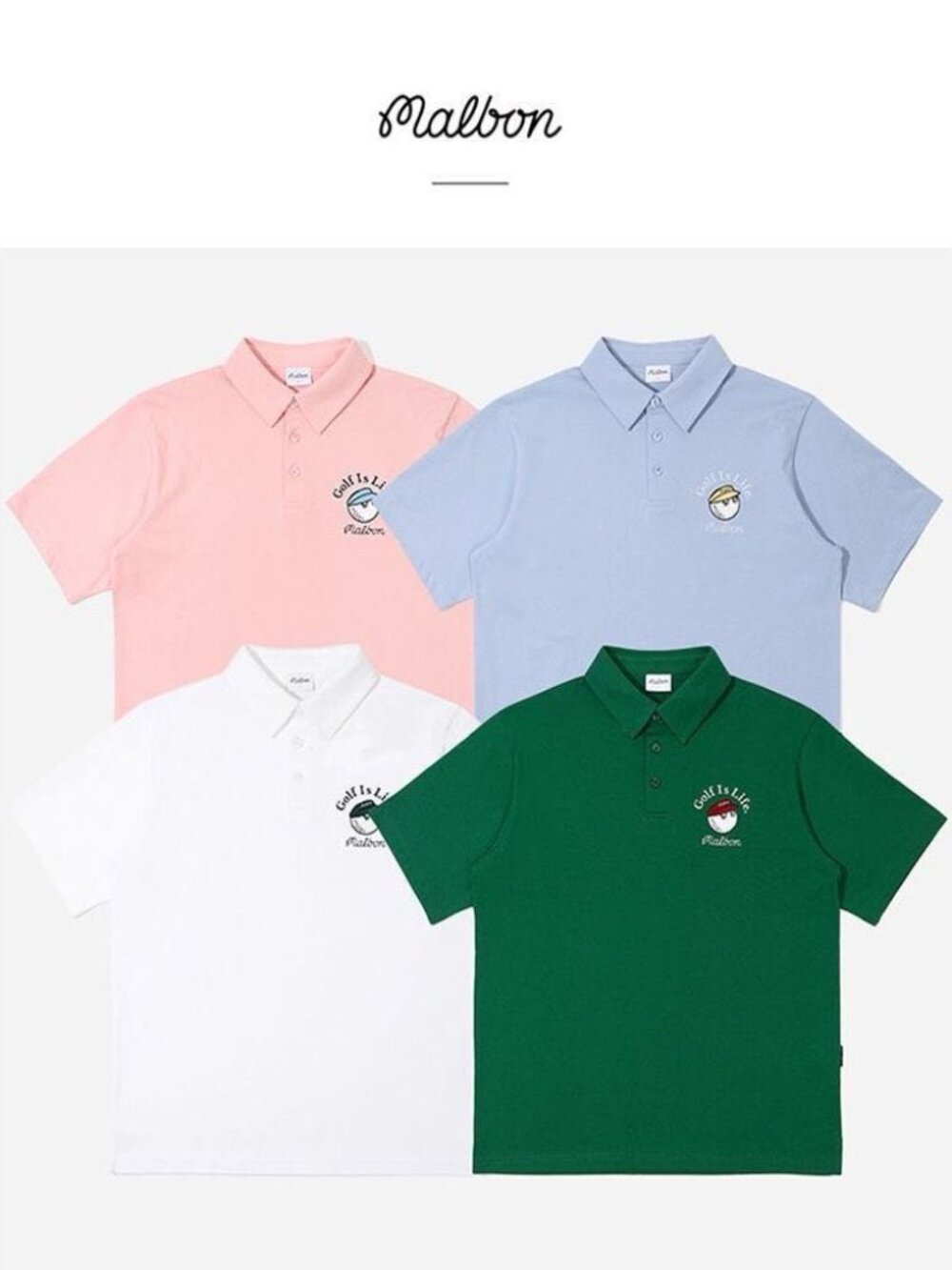 Malbon Golf Men's Short Sleeve T-Shirt Breathable Athletic Casual Top